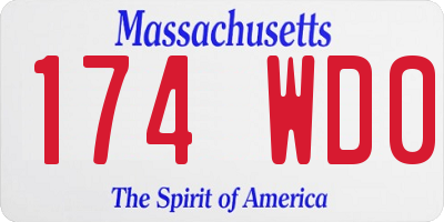 MA license plate 174WD0