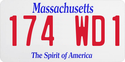 MA license plate 174WD1
