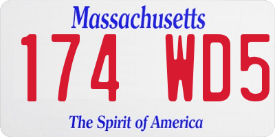 MA license plate 174WD5