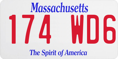 MA license plate 174WD6