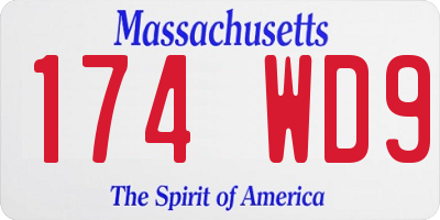 MA license plate 174WD9