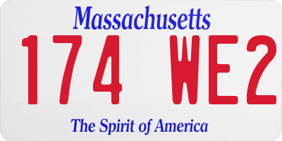 MA license plate 174WE2