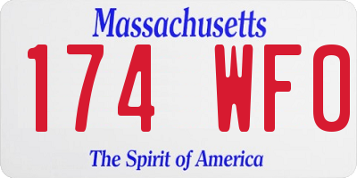 MA license plate 174WF0