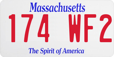 MA license plate 174WF2