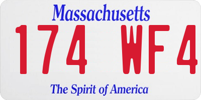 MA license plate 174WF4