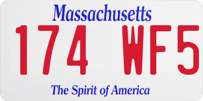 MA license plate 174WF5