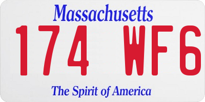 MA license plate 174WF6