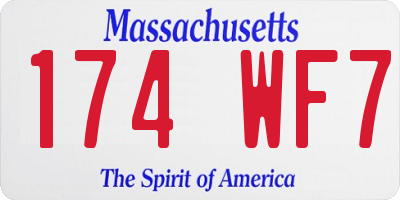MA license plate 174WF7