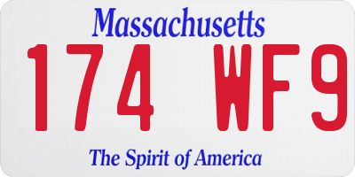 MA license plate 174WF9