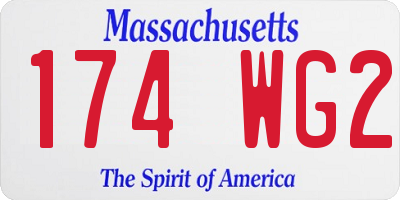 MA license plate 174WG2