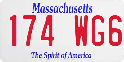 MA license plate 174WG6
