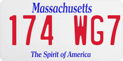 MA license plate 174WG7