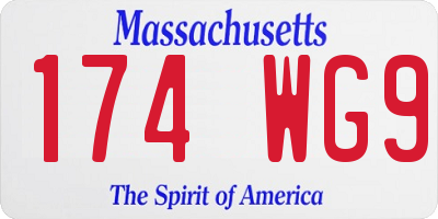 MA license plate 174WG9