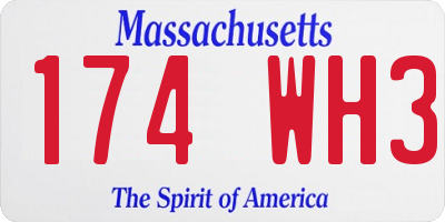 MA license plate 174WH3