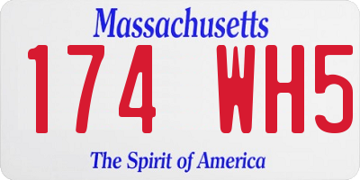 MA license plate 174WH5
