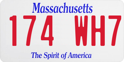 MA license plate 174WH7