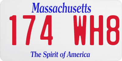 MA license plate 174WH8