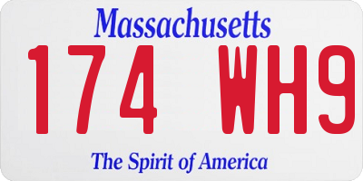 MA license plate 174WH9