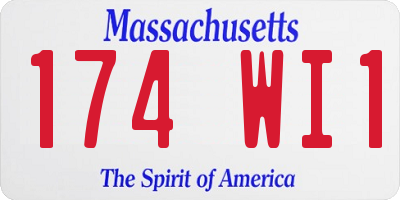 MA license plate 174WI1