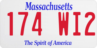 MA license plate 174WI2