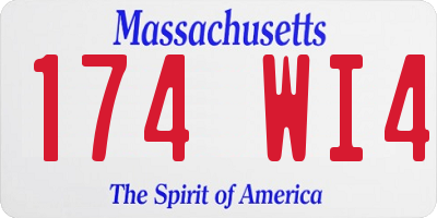 MA license plate 174WI4