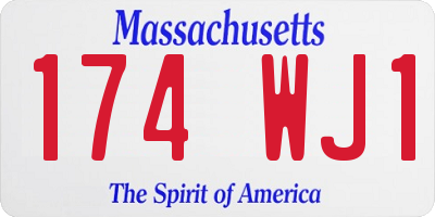 MA license plate 174WJ1