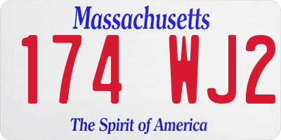 MA license plate 174WJ2