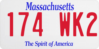 MA license plate 174WK2