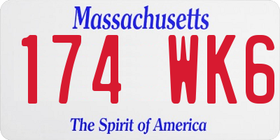 MA license plate 174WK6