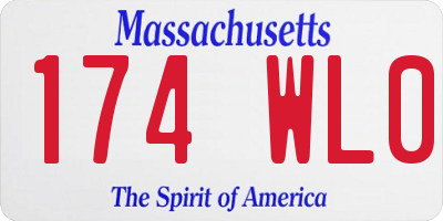 MA license plate 174WL0