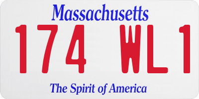 MA license plate 174WL1