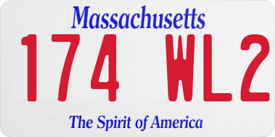 MA license plate 174WL2
