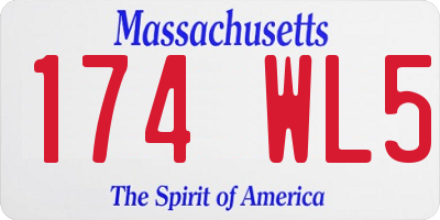 MA license plate 174WL5
