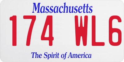 MA license plate 174WL6