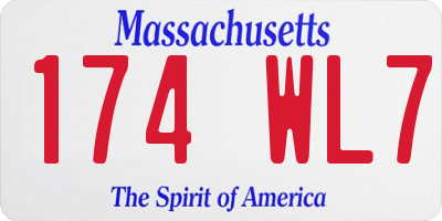 MA license plate 174WL7