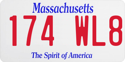 MA license plate 174WL8