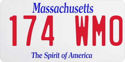 MA license plate 174WM0
