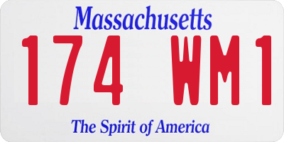 MA license plate 174WM1