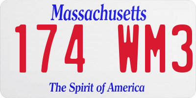 MA license plate 174WM3