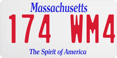 MA license plate 174WM4