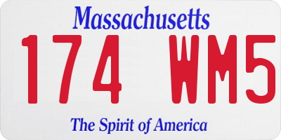 MA license plate 174WM5