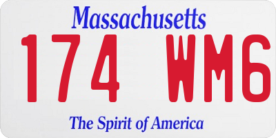 MA license plate 174WM6