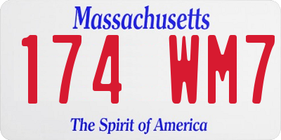 MA license plate 174WM7