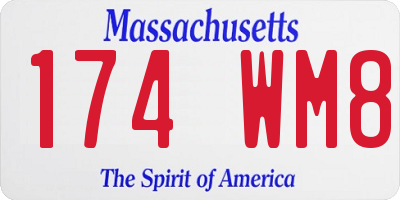 MA license plate 174WM8