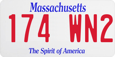 MA license plate 174WN2