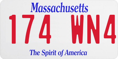 MA license plate 174WN4