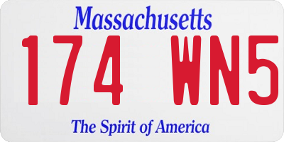 MA license plate 174WN5