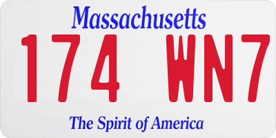 MA license plate 174WN7