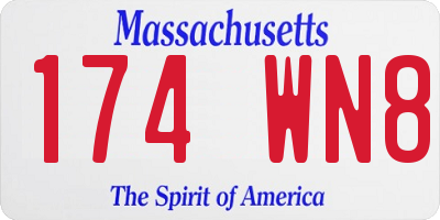 MA license plate 174WN8