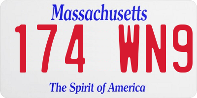 MA license plate 174WN9